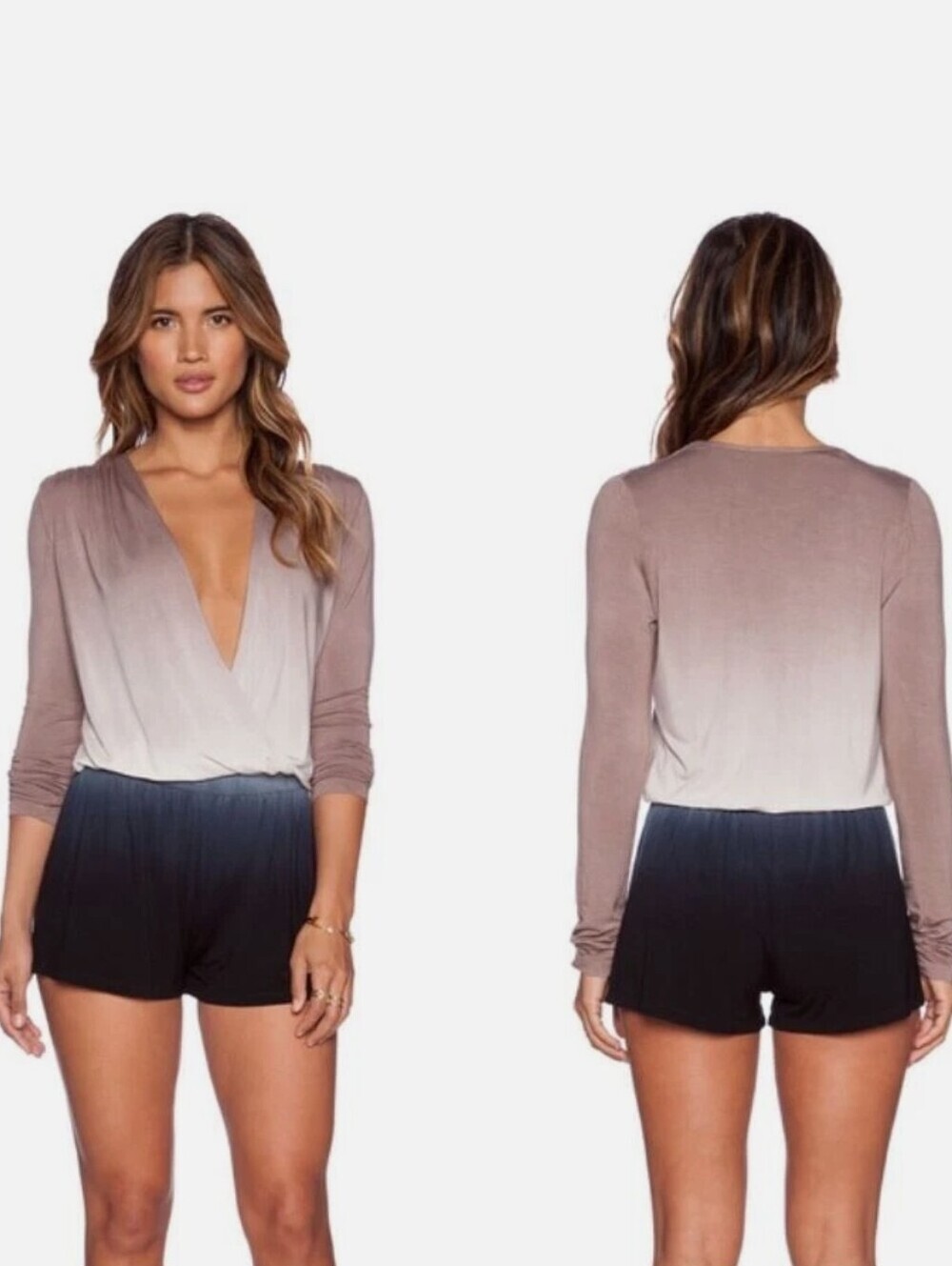 Young Fabulous & Broke HOWELL Ombre Long Sleeve Romper Size Small